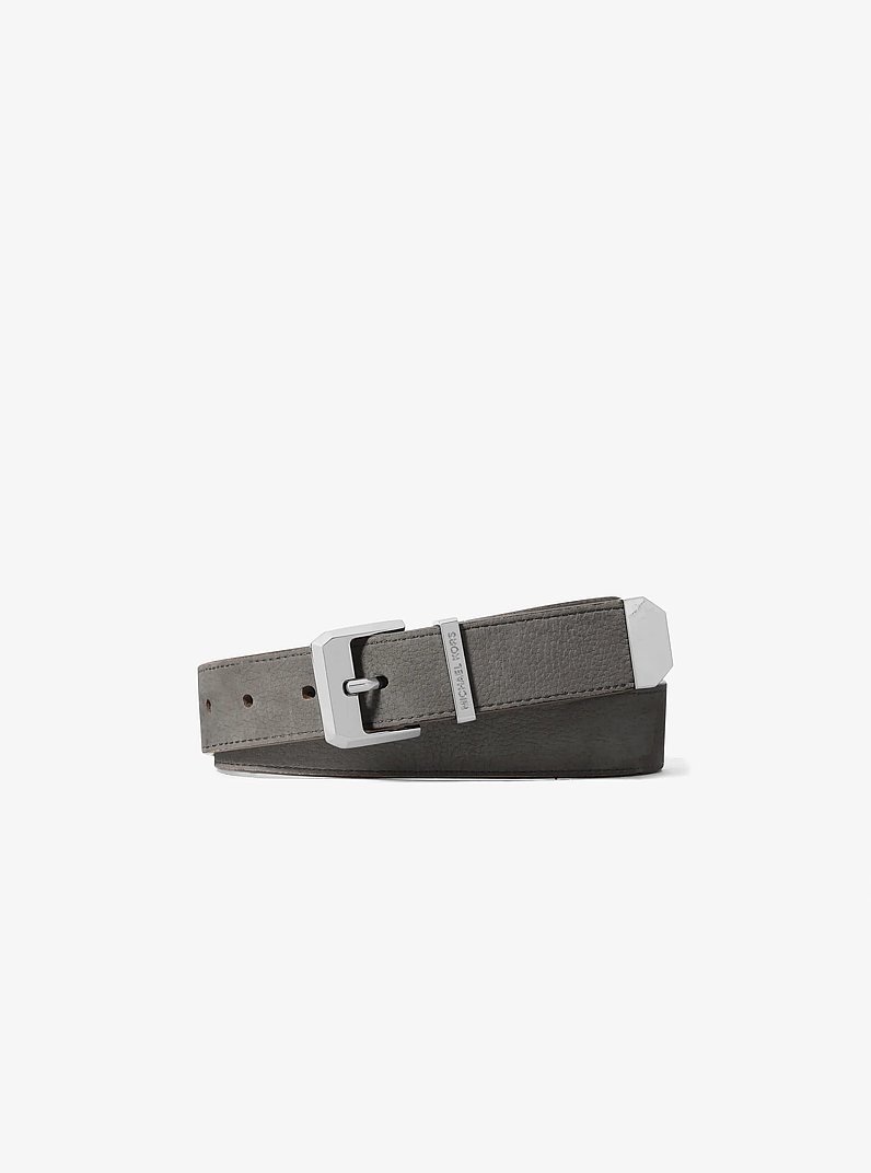 Ceinture en cuir grain&eacute; in ARDOISE | Michael Kors