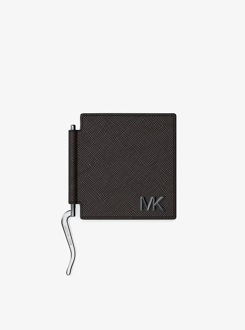 Tarjetero Edison de piel resistente a rayones con clip para billetes in CHOCOLATE | Michael Kors