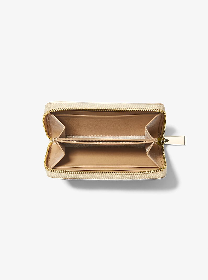 Small Metallic Quilted Leather Wallet in PALE GOLD | Michael Kors