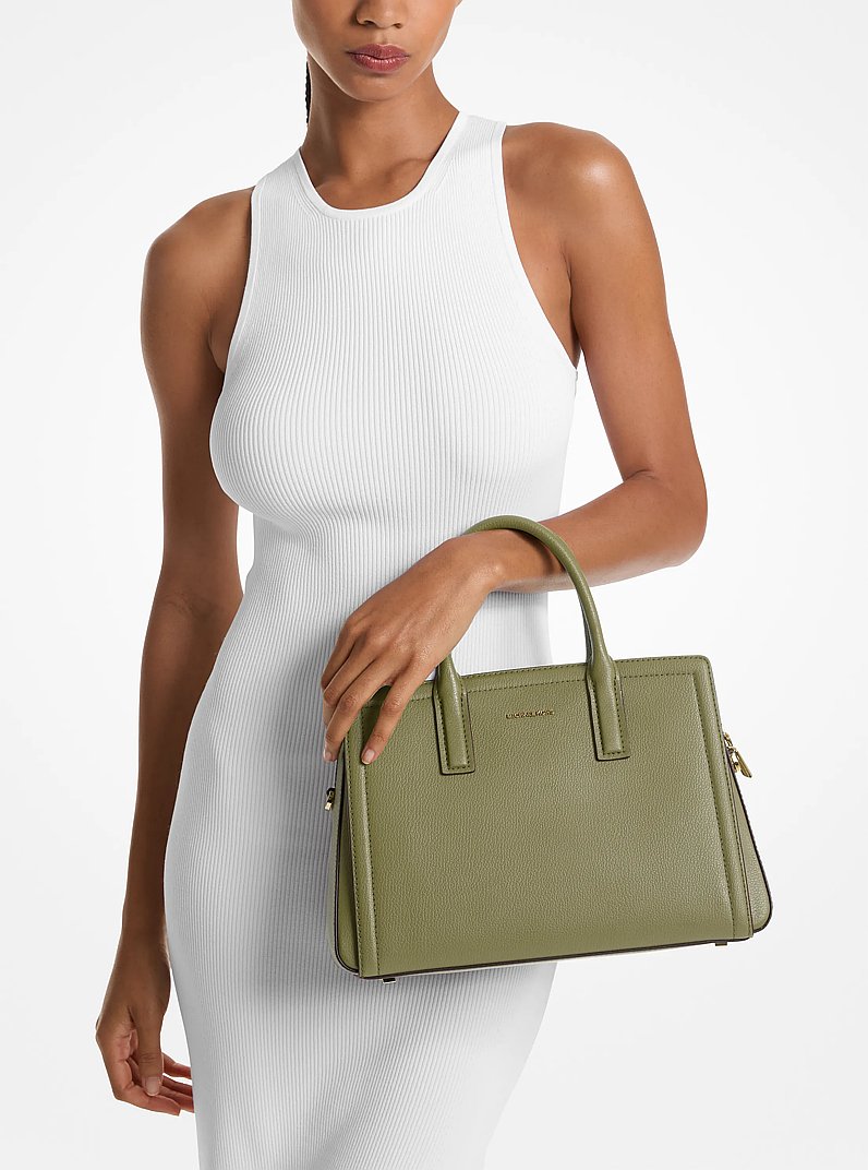 Laila Medium Leather Satchel in PISTACHIO | Michael Kors [US]