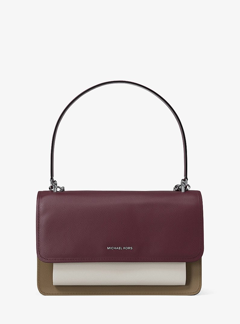 Geantă de umăr Claire mare din piele &icirc;n blocuri de culoare in S&Acirc;NGE DE BOU MULTICOLOR | Michael Kors