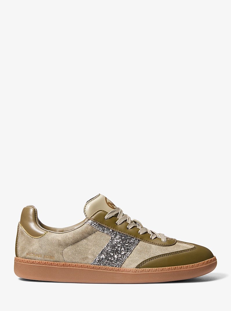 Jovie Mixed Media Sneaker in LODEN | Michael Kors