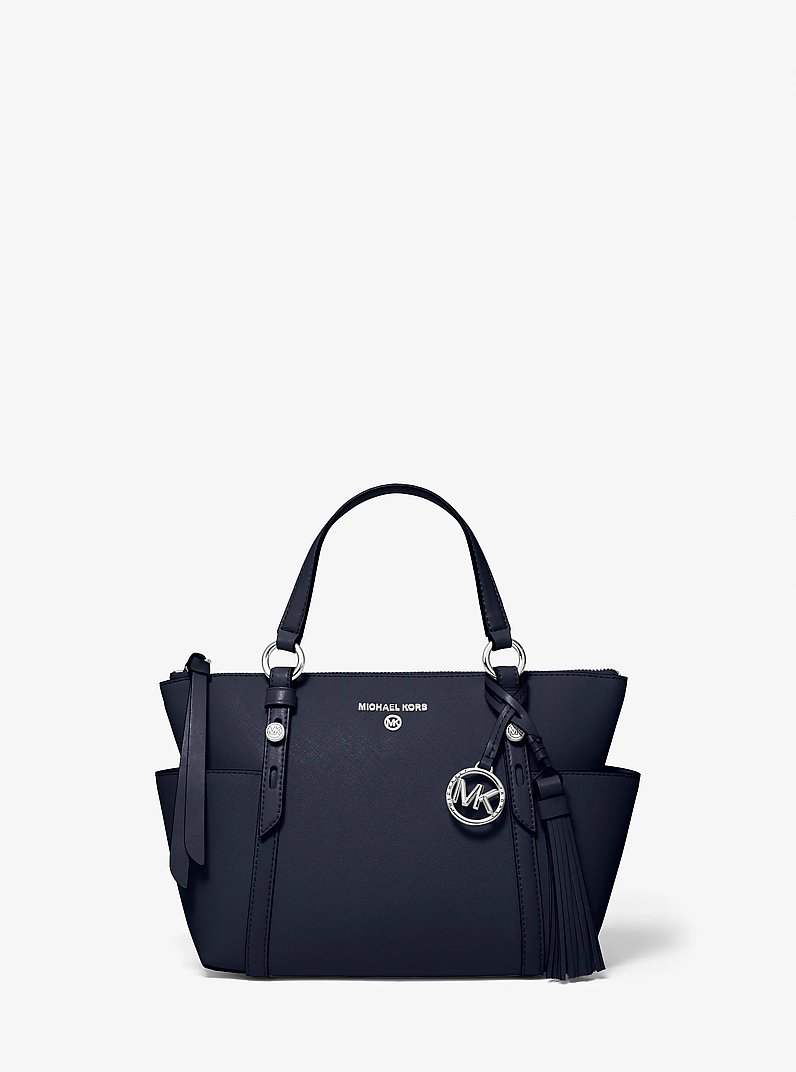 Sullivan Small Saffiano Leather Top-Zip Tote Bag
