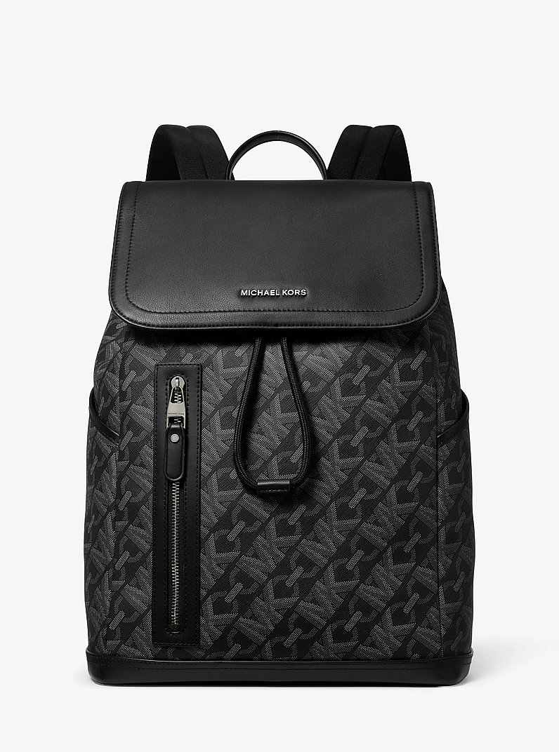 Hudson Empire Signature Logo Backpack in BLACK | Michael Kors