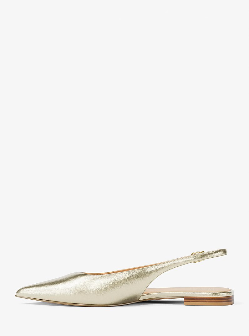 Amali Metallic Slingback Flat in PALE GOLD | Michael Kors