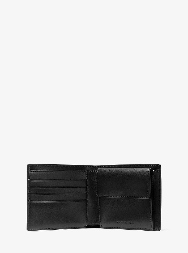 Cooper Graphic Logo Billfold Wallet With Coin Pouch in BLACK/WHITE | Michael Kors