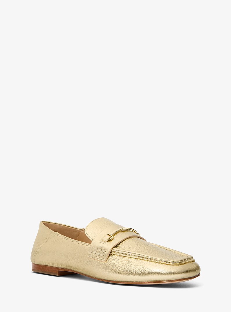 Lena Metallic Leather Loafer in PALE GOLD | Michael Kors