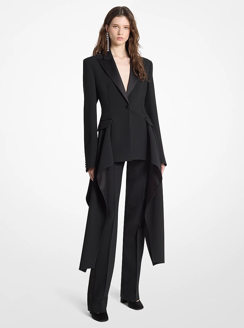 Pantal&oacute;n de esmoquin Agyness en crep&eacute; sabl&eacute; doble in NEGRO | Michael Kors