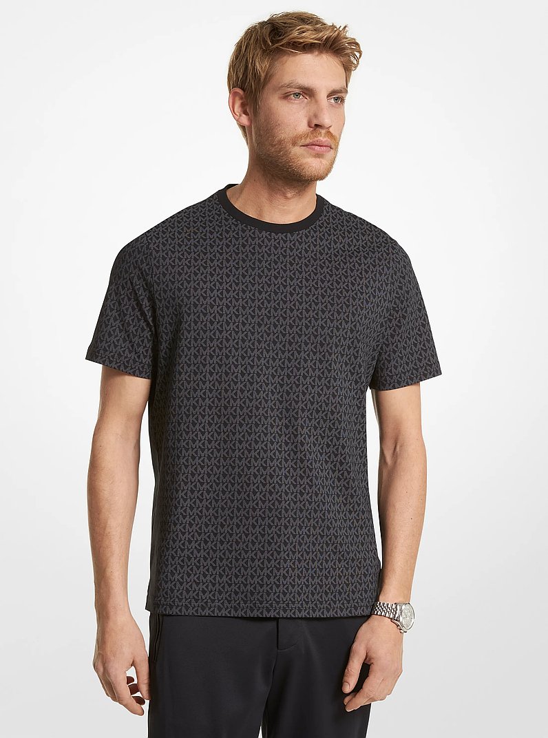 Logo Cotton T-Shirt in BLACK | Michael Kors