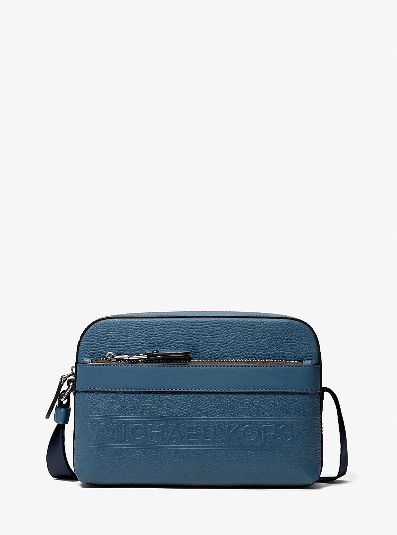 Hudson Pebbled Leather Utility Crossbody Bag in DK CHAMBRAY | Michael Kors