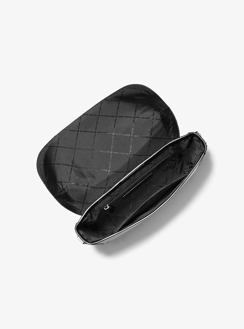 Cooper Travel Pebbled Leather and Signature Logo Flap Messenger Bag