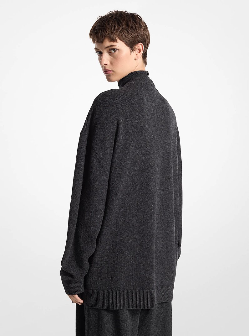 Cashmere Oversized Cardigan in CHARCOAL | Michael Kors