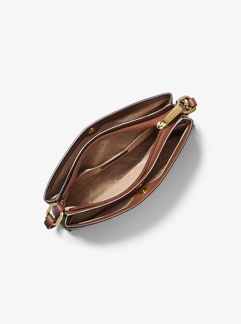 Trisha Medium Logo Crossbody Bag in BROWN | Michael Kors