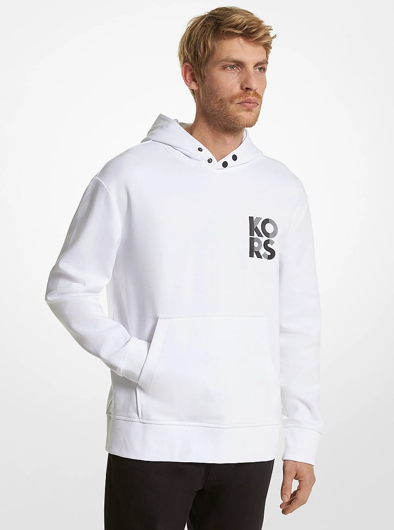 Chandail &agrave; capuchon en m&eacute;lange de coton &agrave; logo in BLANC | Michael Kors