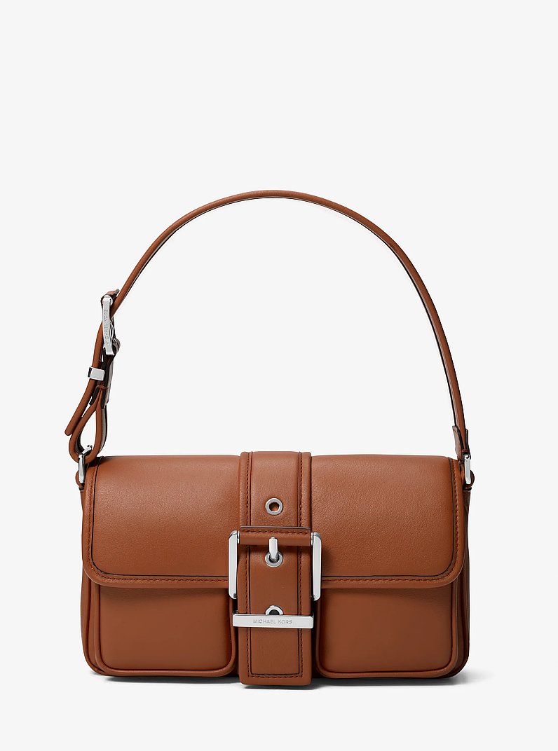 Colby Medium Leather Shoulder Bag in LUGGAGE | Michael Kors