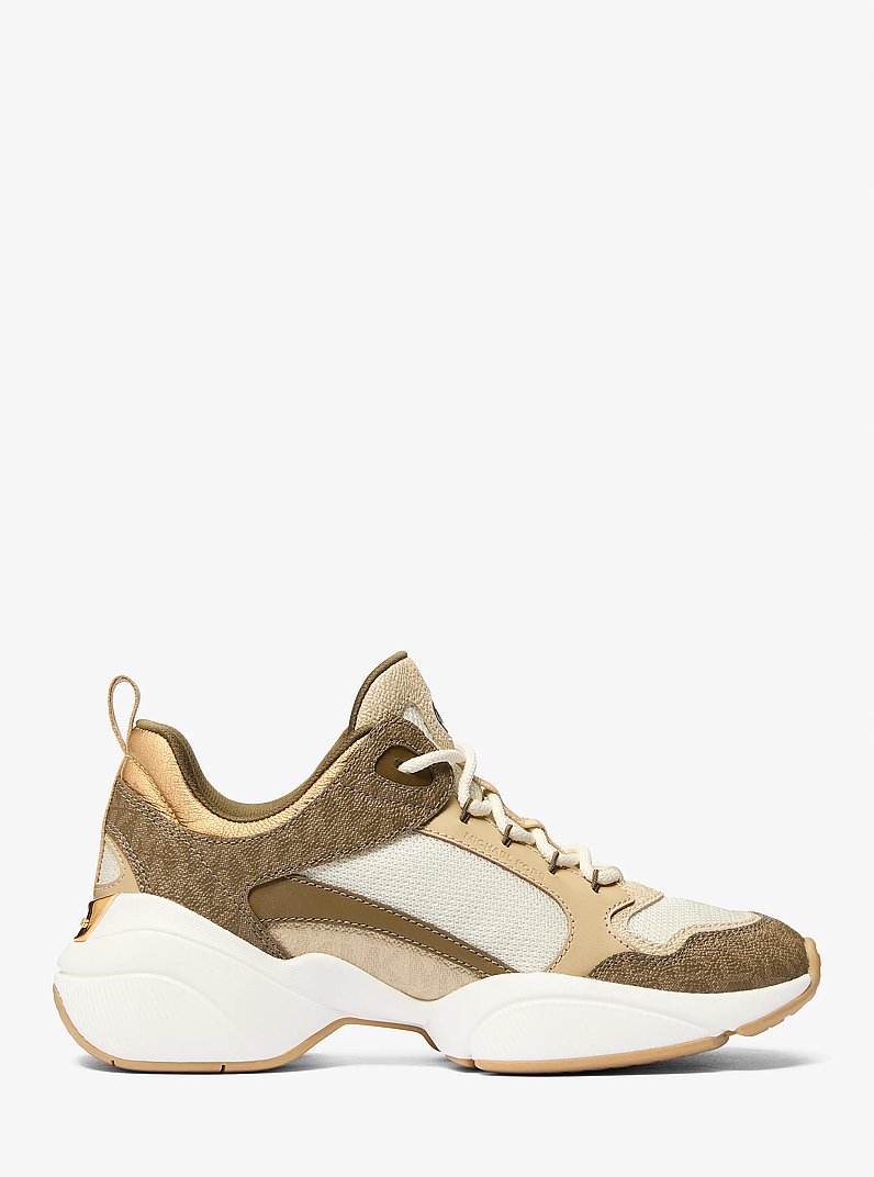 Bowie Signature Logo and Mesh Trainer in LODEN MULTI | Michael Kors