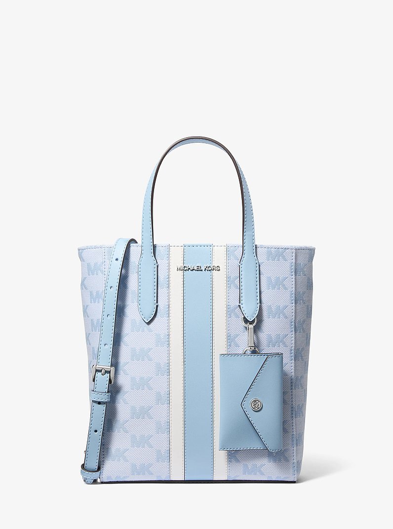 Petit sac fourre-tout Vincent en jacquard &agrave; logo avec &eacute;tui pour cartes in BLEU CIEL CLAIR | Michael Kors