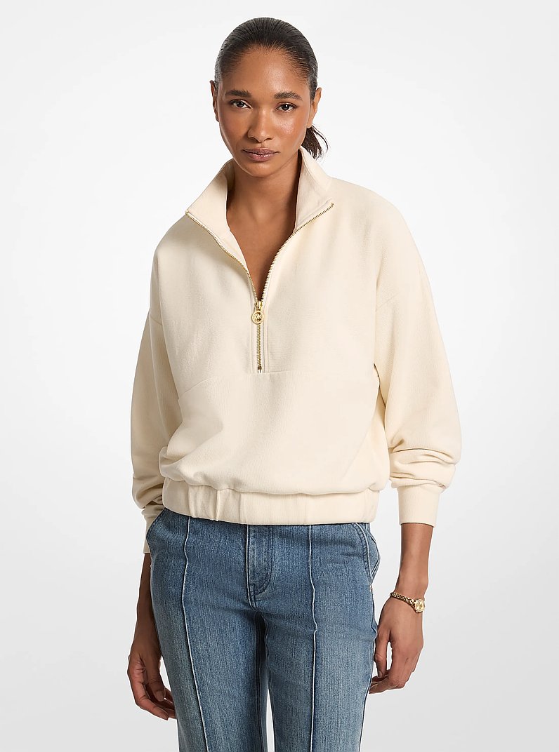Knit Quarter-Zip Sweater in HUESO | Michael Kors
