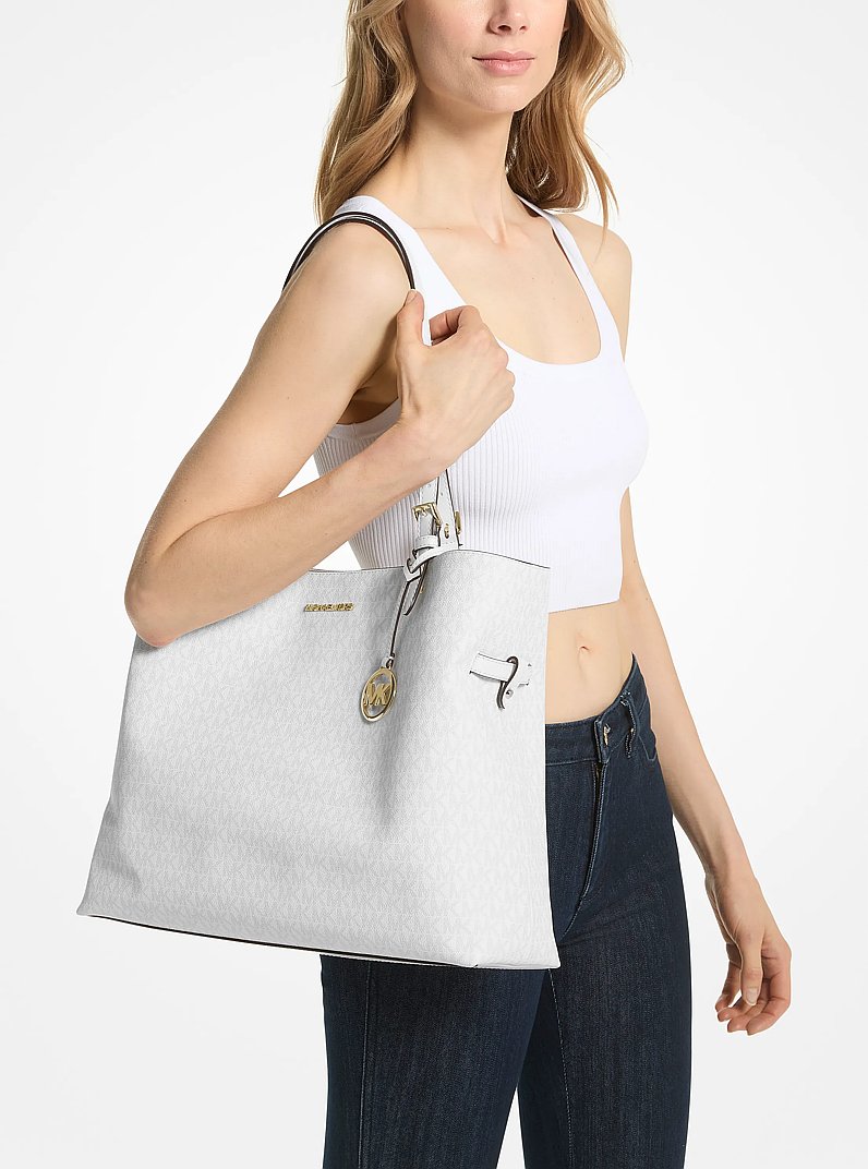 Lenox Large Signature Logo Tote Bag in OPT/ALLUM | Michael Kors