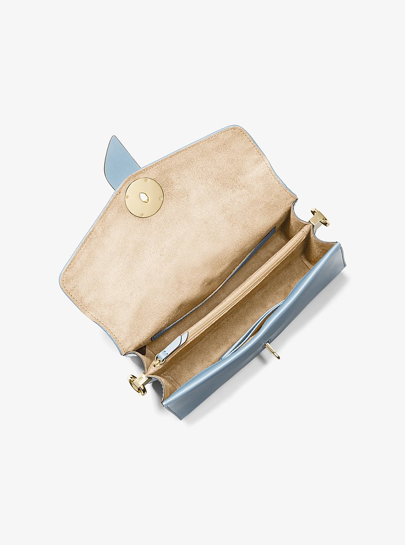 Greenwich Medium Saffiano Leather Shoulder Bag in PALE BLUE | Michael Kors