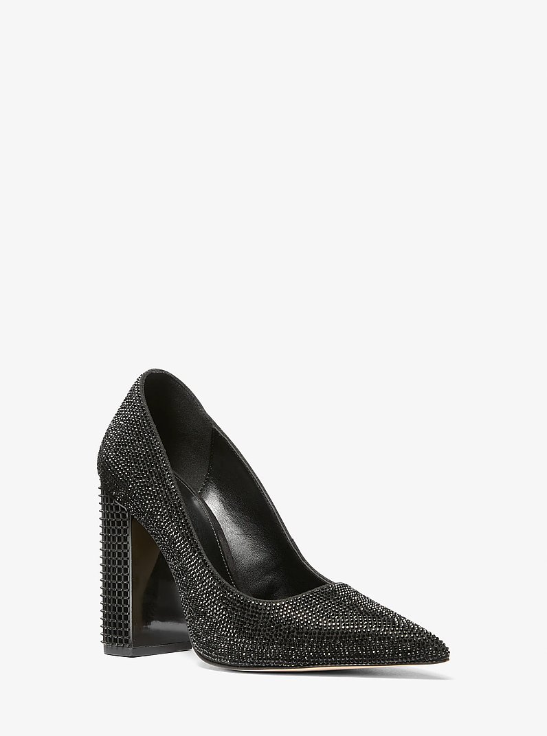 Maxine Crystal Embellished Pump in BLACK | Michael Kors