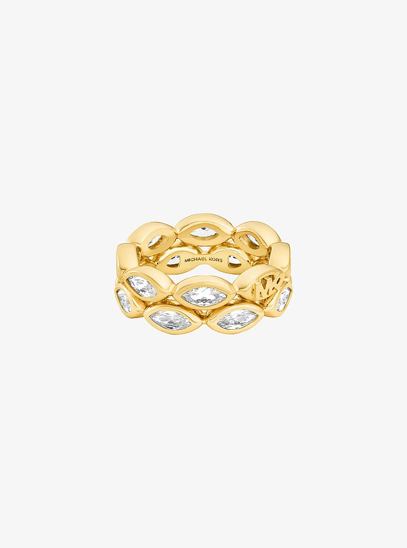 Marquise Cut Cubic Zirconia Tennis Ring in GOLD | Michael Kors