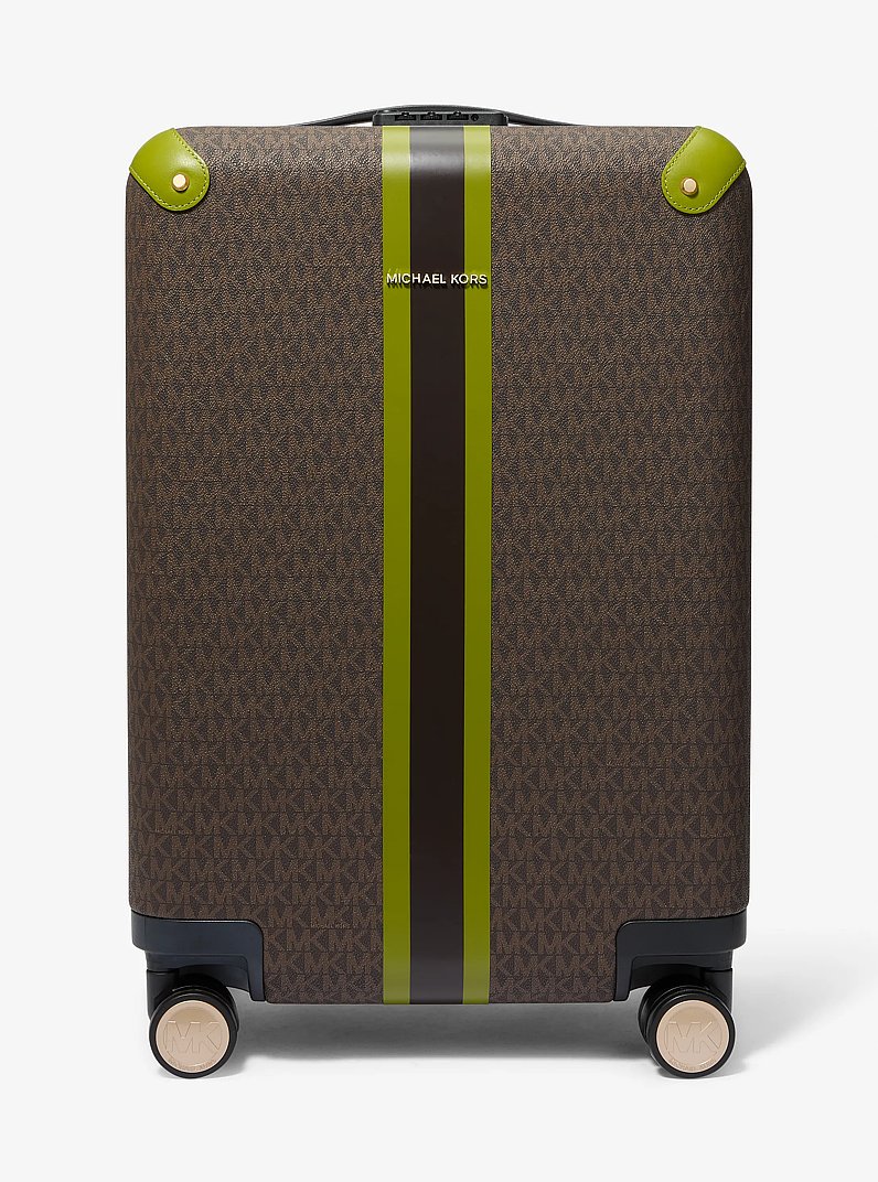 Striped Signature Logo Suitcase in MEADOW GREEN | Michael Kors
