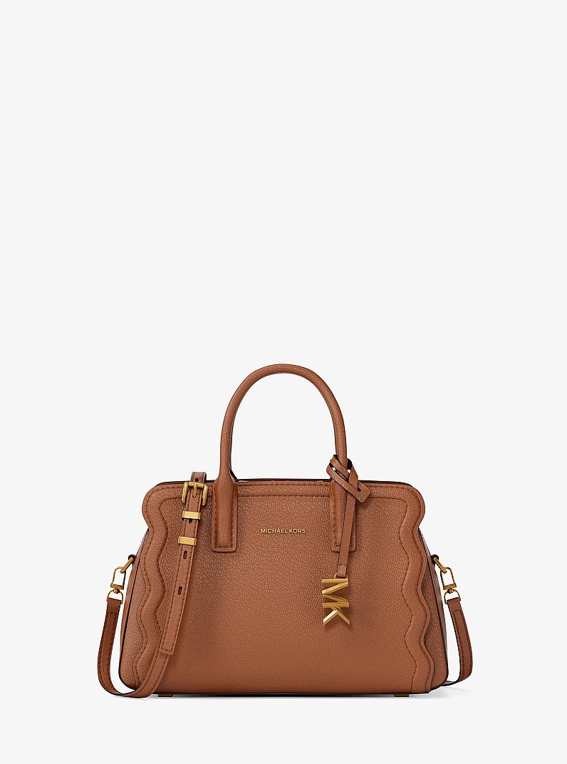 Bolso cruzado convertible Laila extrapeque&ntilde;o de piel granulada in LUGGAGE | Michael Kors