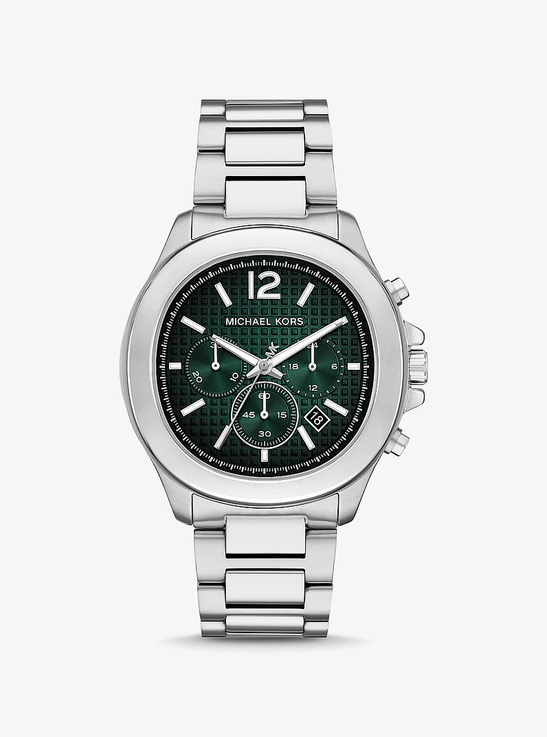 Oversized Sage Silver-Tone Watch in SILVER | Michael Kors