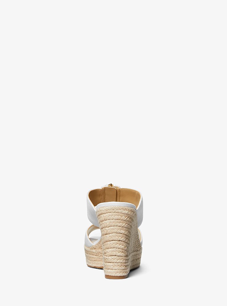 Sandalia Bradley con cu&ntilde;a de lona y mezcla de lino in BLANCO INTENSO | Michael Kors