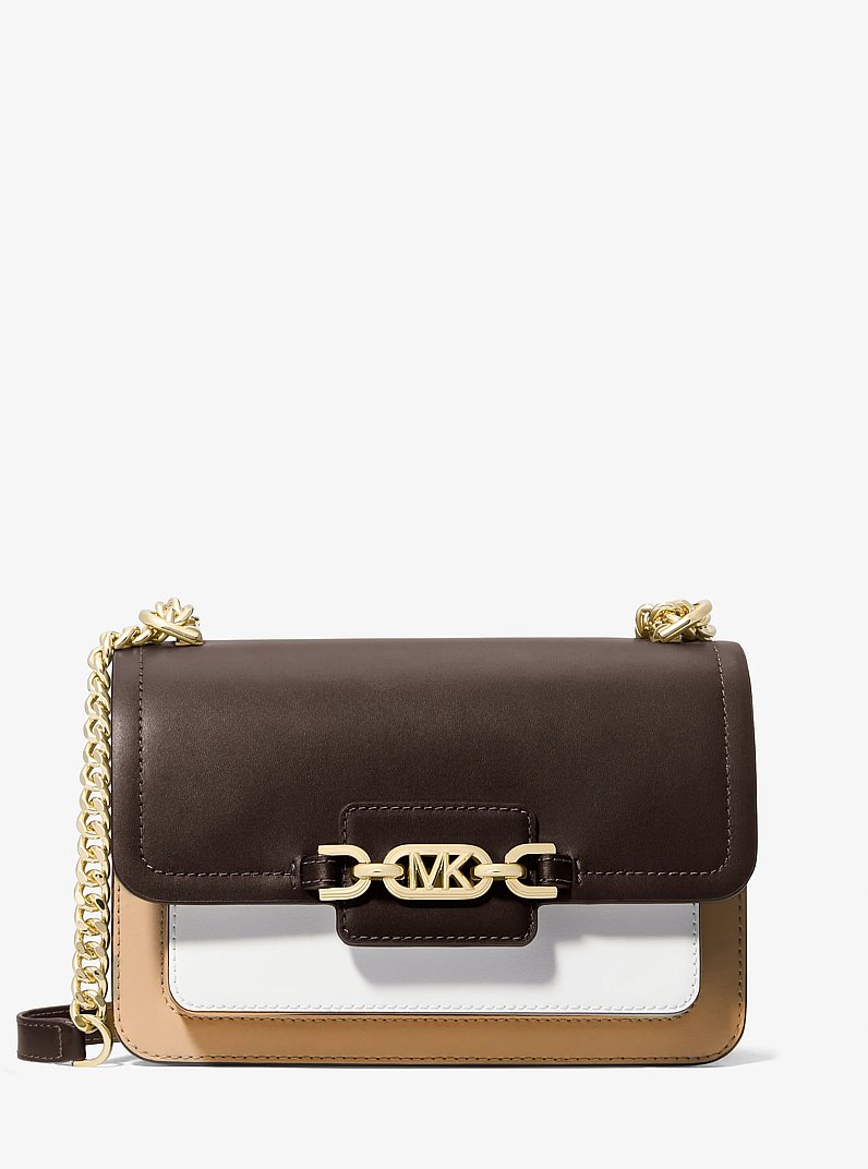 Heather Large Color-Block Leather Shoulder Bag