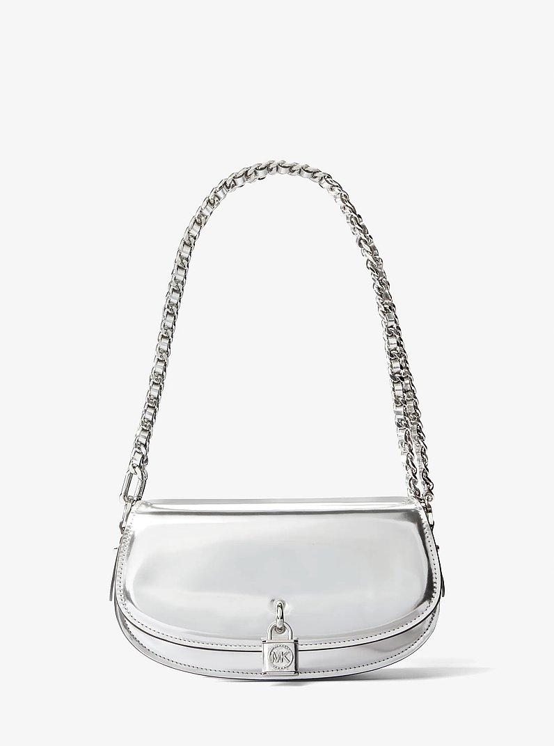 Petit sac &agrave; &eacute;paule Mila en cuir m&eacute;tallis&eacute;