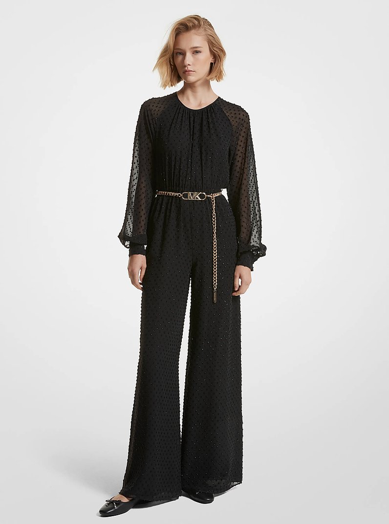 Fil-Coup&eacute;-Jumpsuit mit Punktmuster