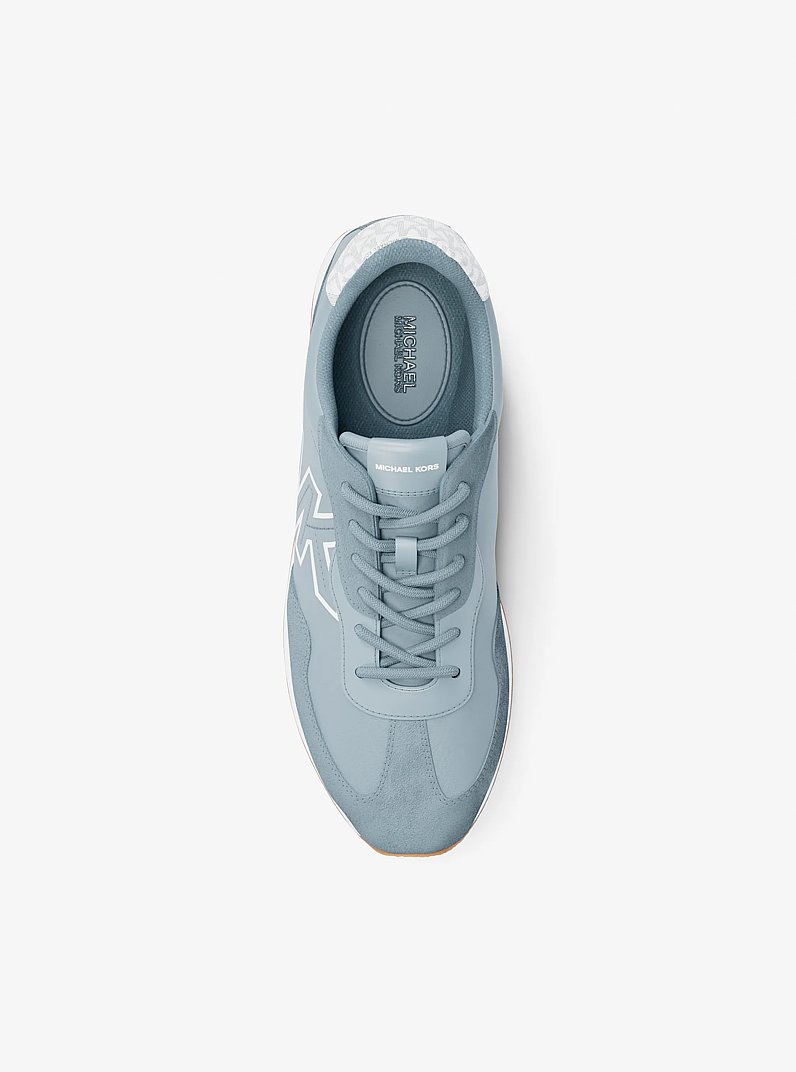 Essex Mixed-Media Trainer in PALE OCEAN | Michael Kors