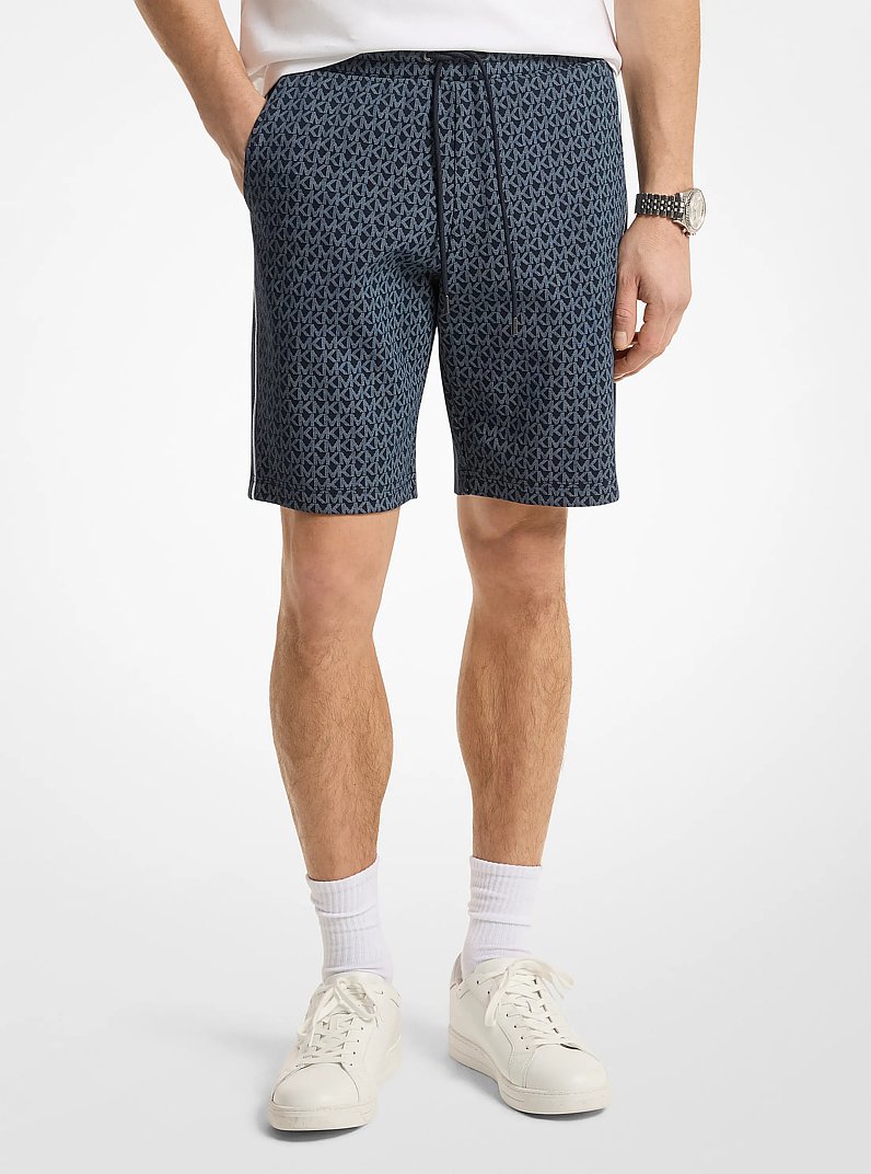 Signature Logo Cotton Blend Shorts in MIDNIGHT | Michael Kors