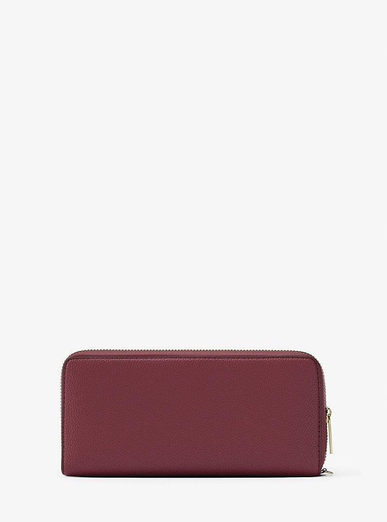 Jet Set Travel Large Pebbled Leather Wristlet in CHERRY | Michael Kors
