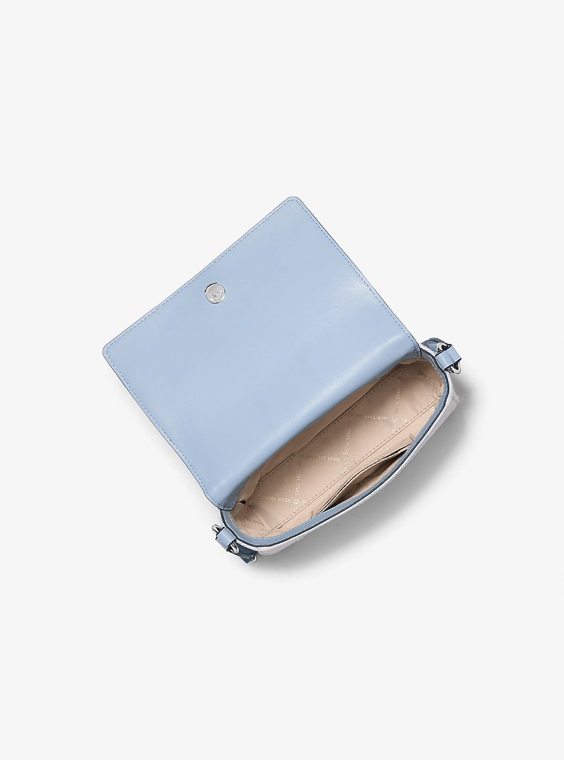 Bandolera Vincent peque&ntilde;a con logotipo en jacquard y tarjetero in CELESTE CLARO | Michael Kors