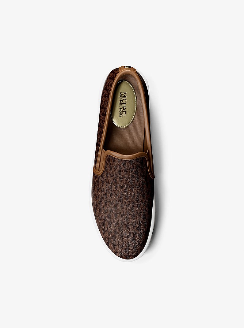 Teddi Signature Logo Slip-On Sneaker in BROWN/LUGGAGE | Michael Kors