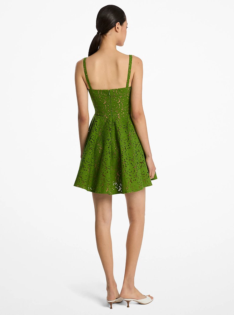 Cotton Eyelet Dress in PALM GREEN | Michael Kors