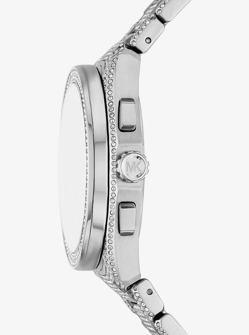 Oversized Accelerator 2.0 Pav&eacute; Silver-Tone Watch in SILVER | Michael Kors