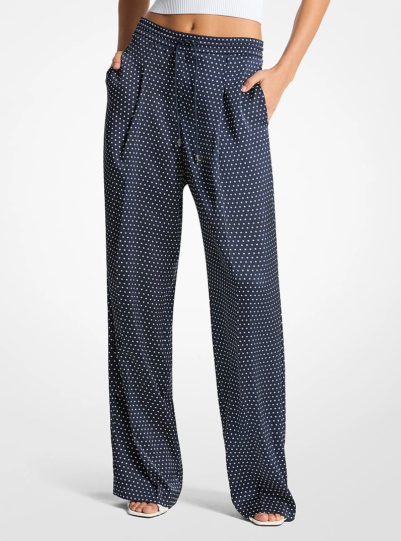 Pantaloni in raso a pois in MIDNIGHTBLUE | Michael Kors