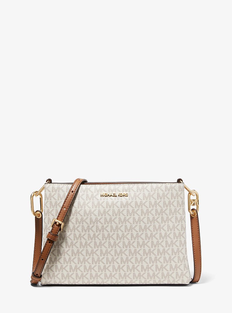 Trisha Medium Logo Crossbody Bag in VANILLA | Michael Kors