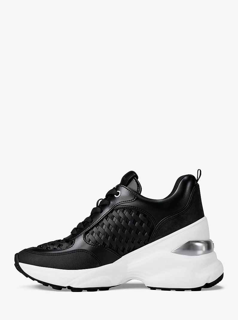 Katrina Woven Wedge Trainer in BLACK | Michael Kors