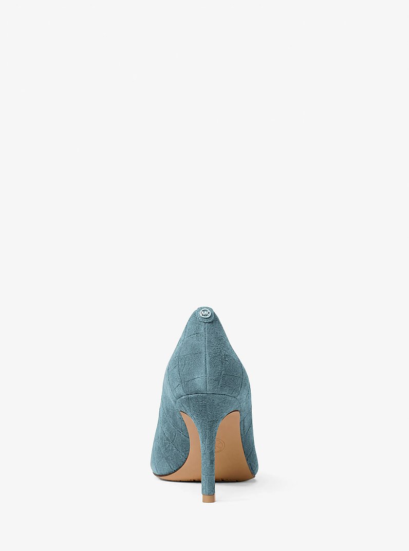 D&eacute;collet&eacute; Alina Flex in pelle scamosciata stampa coccodrillo in CHAMBRAY | Michael Kors