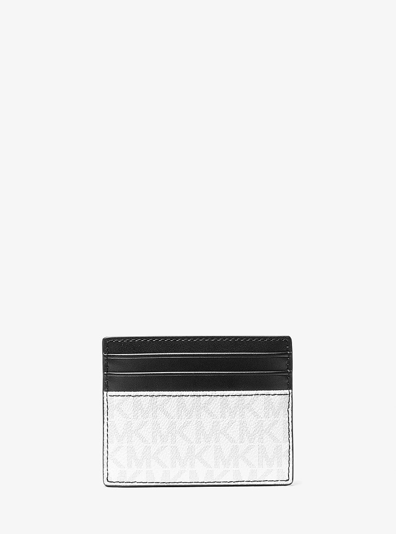 Cooper Signature Logo Card Case in BLANC &Eacute;CLATANT | Michael Kors