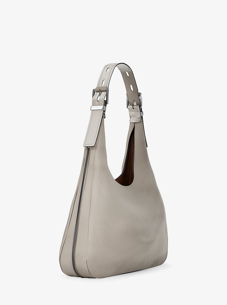 Bolso hobo de hombro Nolita grande de nobuck in GRIS PIEDRA | Michael Kors