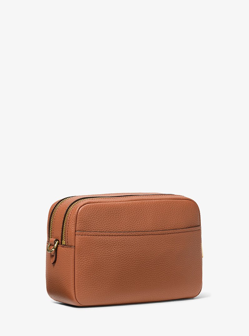 Bryant Medium Pebbled Leather Camera Crossbody Bag in LUGGAGE | Michael Kors