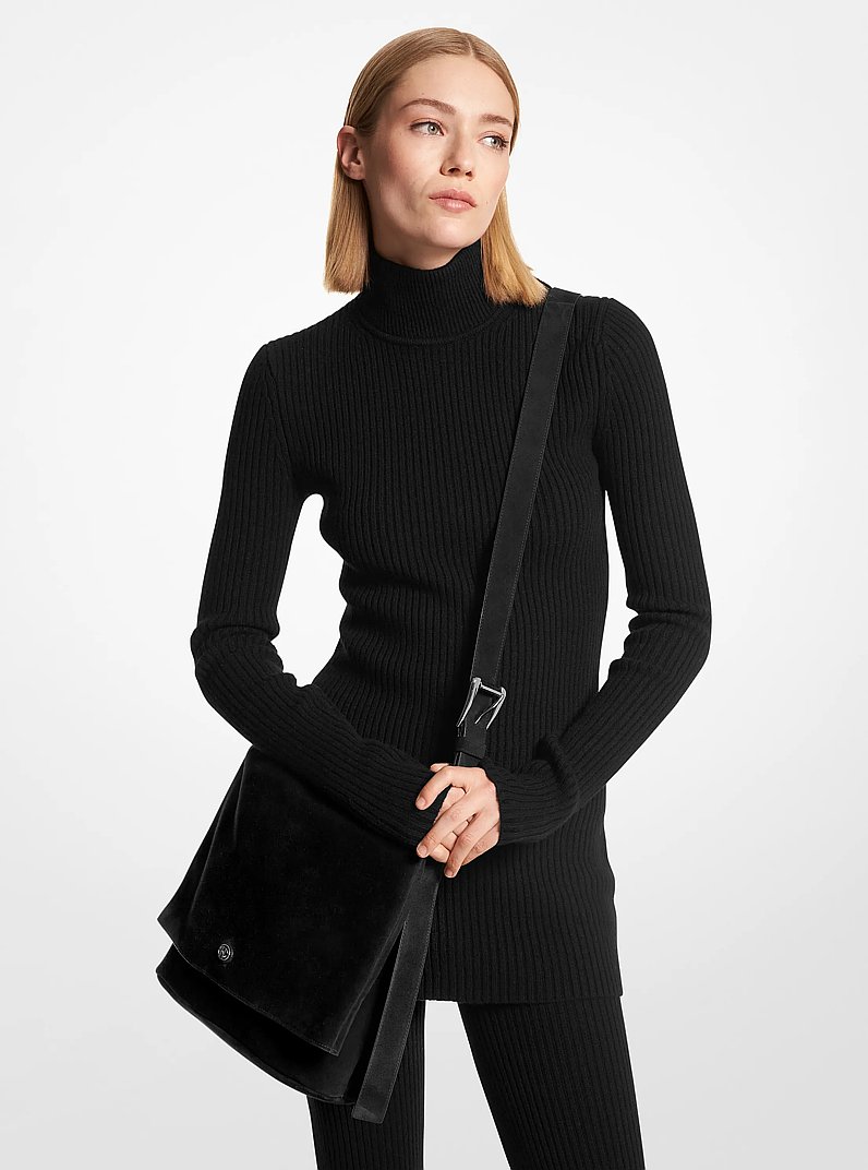 Bolso messenger Gloria mediano de piel in NEGRO | Michael Kors