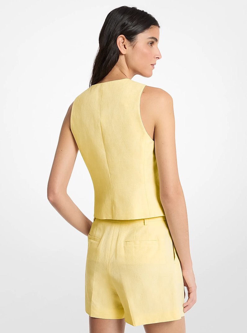 Gilet en lin et coton in CITRON | Michael Kors