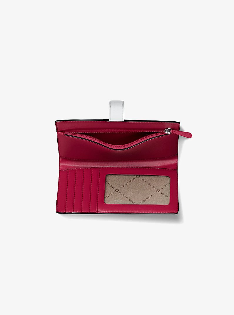 Greenwich Medium Signature Logo Wallet in DARK RASPBERRY MULTI | Michael Kors